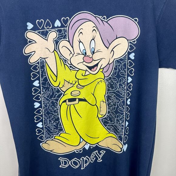 Disney Navy Blue Snow White & Seven Dwarves Vintage Sleep Shirt Nightgown O/S - Picture 3 of 8